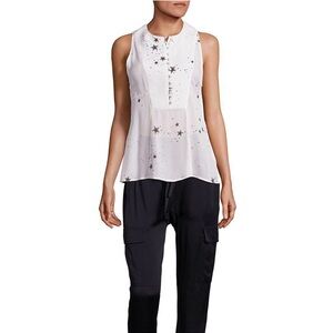 A.L.C Star Print Silk Tank Top Size 4
